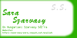 sara szarvasy business card